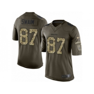 Youth Nike Dallas Cowboys #87 Geoff Swaim Limited Green Salute to Service NFL Jersey