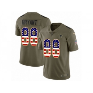 Youth Nike Dallas Cowboys #88 Dez Bryant Limited Olive USA Flag 2017 Salute to Service NFL Jersey