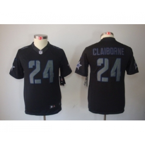 nike youth nfl jerseys dallas cowboys #24 claiborne black[nike impact limited]