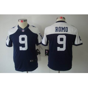 nike youth nfl jerseys dallas cowboys #9 romo grey blue[nike limited throwback]