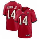 Men's Tampa Bay Buccaneers Chris #14  Godwin jr Red 2025 50th Anniversary Patch Game Football Jersey