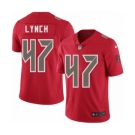 Men's Nike Tampa Bay Buccaneers #47 John Lynch Elite Red Rush Vapor Untouchable NFL Jersey