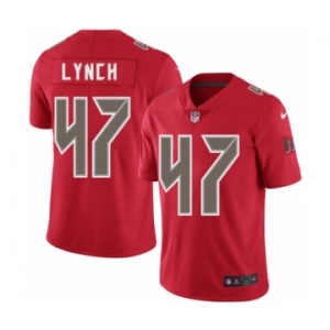 Men's Nike Tampa Bay Buccaneers #47 John Lynch Elite Red Rush Vapor Untouchable NFL Jersey