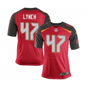 Men's Nike Tampa Bay Buccaneers #47 John Lynch Elite Red Team Color NFL Jersey