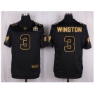 Nike Tampa Bay Buccaneers #3 Jameis Winston Black Pro Line Gold Collection Jersey[Elite]