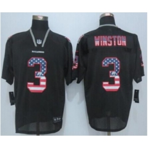 nike nfl jerseys tampa bay buccaneers #3 winston black[Elite USA flag fashion]