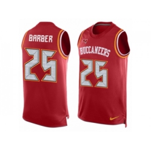 Men Nike Tampa Bay Buccaneers #25 Peyton Barber Limited Red Player Name & Number Tank Top NFL Jersey