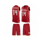 Men's Nike Tampa Bay Buccaneers #14 Ryan Fitzpatrick Limited Red Tank Top Suit NFL Jersey