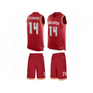 Men's Nike Tampa Bay Buccaneers #14 Ryan Fitzpatrick Limited Red Tank Top Suit NFL Jersey