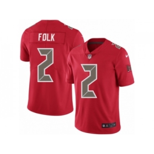 Men's Nike Tampa Bay Buccaneers #2 Nick Folk Limited Red Rush NFL Jersey
