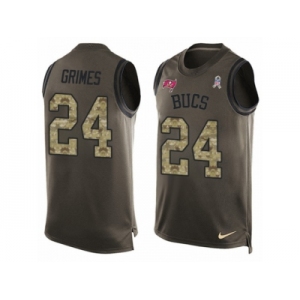 Men's Nike Tampa Bay Buccaneers #24 Brent Grimes Limited Green Salute to Service Tank Top NFL Jersey