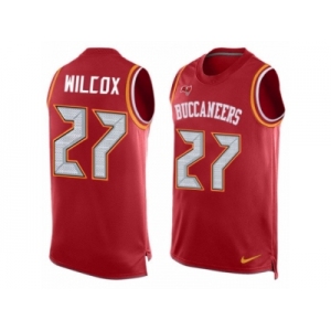 Men's Nike Tampa Bay Buccaneers #27 J.J. Wilcox Limited Red Player Name & Number Tank Top NFL Jersey