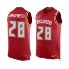 Men's Nike Tampa Bay Buccaneers #28 Vernon Hargreaves III Limited Red Player Name & Number Tank