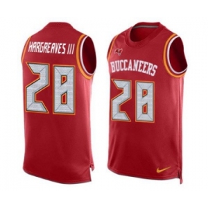 Men's Nike Tampa Bay Buccaneers #28 Vernon Hargreaves III Limited Red Player Name & Number Tank