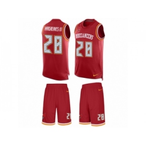 Men's Nike Tampa Bay Buccaneers #28 Vernon Hargreaves III Limited Red Tank Top Suit NFL Jersey