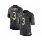 Men's Nike Tampa Bay Buccaneers #3 Jameis Winston Limited Black Gold Salute to Service NFL Jersey