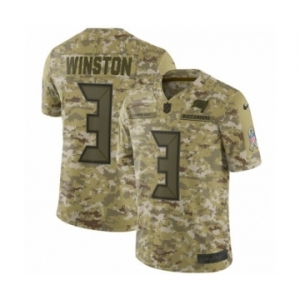 Men's Nike Tampa Bay Buccaneers #3 Jameis Winston Limited Camo 2018 Salute to Service NFL Jersey