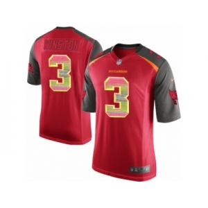 Men's Nike Tampa Bay Buccaneers #3 Jameis Winston Limited Red Strobe NFL Jersey