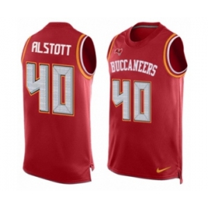 Men's Nike Tampa Bay Buccaneers #40 Mike Alstott Limited Red Player Name & Number Tank Top NFL Jersey
