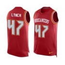 Men's Nike Tampa Bay Buccaneers #47 John Lynch Limited Red Player Name & Number Tank Top NFL Jersey