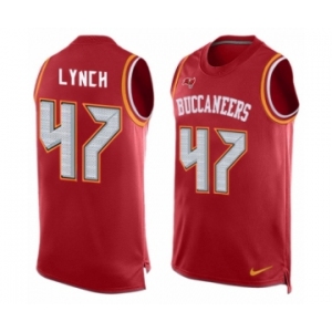 Men's Nike Tampa Bay Buccaneers #47 John Lynch Limited Red Player Name & Number Tank Top NFL Jersey