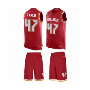 Men's Nike Tampa Bay Buccaneers #47 John Lynch Limited Red Tank Top Suit NFL Jersey