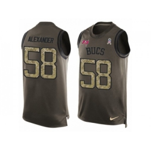 Men's Nike Tampa Bay Buccaneers #58 Kwon Alexander Limited Green Salute to Service Tank Top NFL Jersey