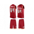 Men's Nike Tampa Bay Buccaneers #64 Kevin Pamphile Limited Red Tank Top Suit NFL Jersey