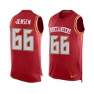 Men's Nike Tampa Bay Buccaneers #66 Ryan Jensen Limited Red Player Name & Number Tank Top NFL Jersey