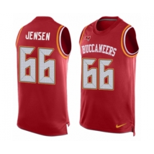 Men's Nike Tampa Bay Buccaneers #66 Ryan Jensen Limited Red Player Name & Number Tank Top NFL Jersey