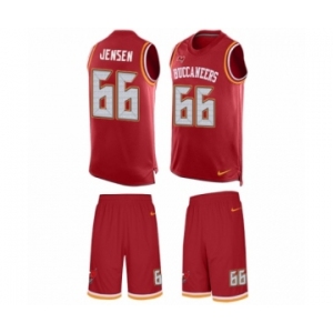 Men's Nike Tampa Bay Buccaneers #66 Ryan Jensen Limited Red Tank Top Suit NFL Jersey