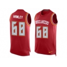Men's Nike Tampa Bay Buccaneers #68 Joe Hawley Limited Red Player Name & Number Tank Top NFL Jersey