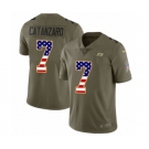 Men's Nike Tampa Bay Buccaneers #7 Chandler Catanzaro Limited Olive USA Flag 2017 Salute to Service NFL Jersey