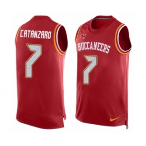 Men's Nike Tampa Bay Buccaneers #7 Chandler Catanzaro Limited Red Player Name & Number Tank Top NFL Jersey