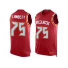 Men's Nike Tampa Bay Buccaneers #75 Davonte Lambert Limited Red Player Name & Number Tank Top NFL Jersey