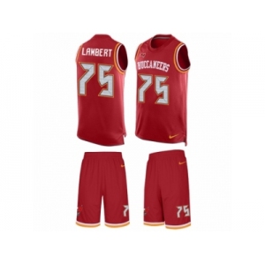 Men's Nike Tampa Bay Buccaneers #75 Davonte Lambert Limited Red Tank Top Suit NFL Jersey