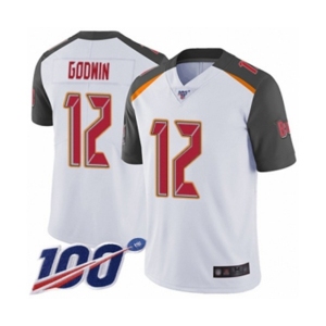 Men's Tampa Bay Buccaneers #12 Chris Godwin White Vapor Untouchable Limited Player 100th Season Football Jersey