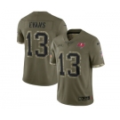 Men's Tampa Bay Buccaneers #12 Tom Brady 2022 Olive Salute To Service Limited Stitched Jersey