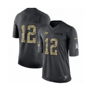 Men's Tampa Bay Buccaneers #12 Tom Brady Limited Black 2016 Salute to Service Football Jersey