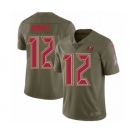 Men's Tampa Bay Buccaneers #12 Tom Brady Limited Olive 2017 Salute to Service Football Jersey