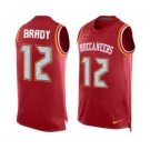 Men's Tampa Bay Buccaneers #12 Tom Brady Limited Red Player Name & Number Tank Top Football Jersey