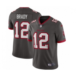 Men's Tampa Bay Buccaneers #12 Tom Brady Pewter Alternate Vapor Limited Jersey