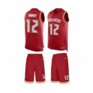 Men's Tampa Bay Buccaneers #12 Tom Brady Red Team Color Limited Tank Top Suit Jersey