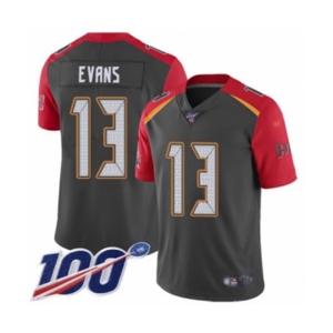 Men's Tampa Bay Buccaneers #13 Mike Evans Limited Gray Inverted Legend 100th Season Football Jersey