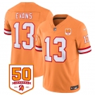 Men's Tampa Bay Buccaneers #13 Mike Evans Orange 2025 F.U.S.E. 50th Anniversary Patch Vapor Untouchable Limited Football Stitched Jersey