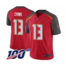 Men's Tampa Bay Buccaneers #13 Mike Evans Red Team Color Vapor Untouchable Limited Player 100th Season Football Jersey