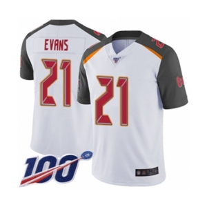 Men's Tampa Bay Buccaneers #21 Justin Evans White Vapor Untouchable Limited Player 100th Season Football Jersey