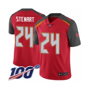 Men's Tampa Bay Buccaneers #24 Darian Stewart Red Team Color Vapor Untouchable Limited Player 100th Season Football Jersey