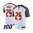 Men's Tampa Bay Buccaneers #25 Peyton Barber White Vapor Untouchable Limited Player 100th Season Football Jersey