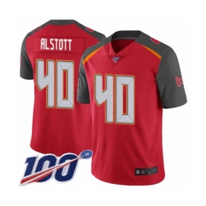 Men's Tampa Bay Buccaneers #40 Mike Alstott Red Team Color Vapor Untouchable Limited Player 100th Season Football Jersey